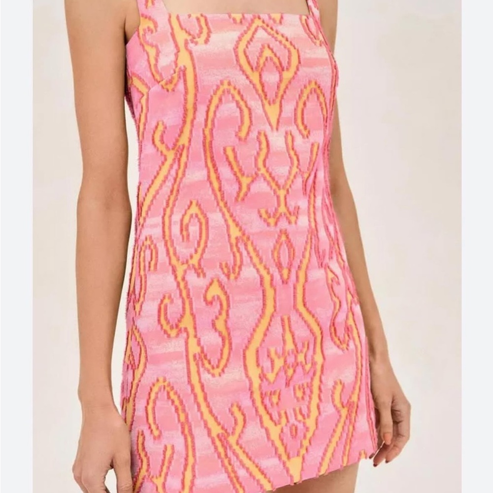 Alexis Pink and Orange Sheath Mini Dress Spaghetti Strap